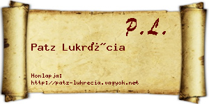 Patz Lukrécia névjegykártya